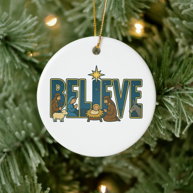 Believe nativity Ornament (Tree)