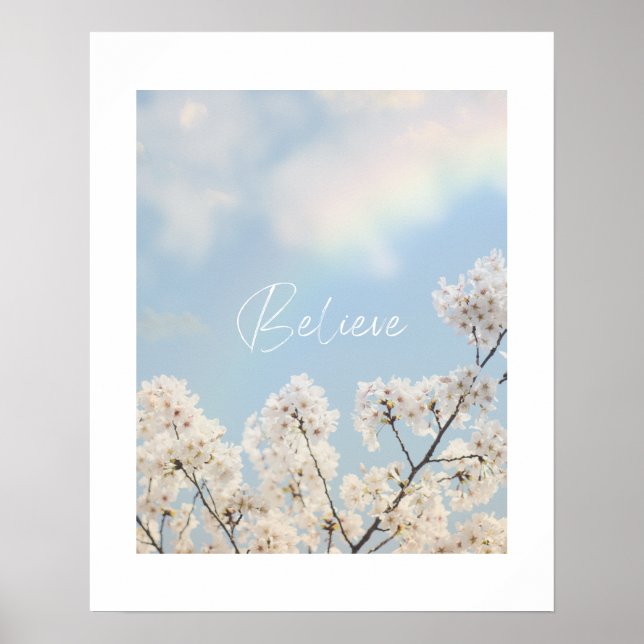 Believe nature flowers wall art (Front)