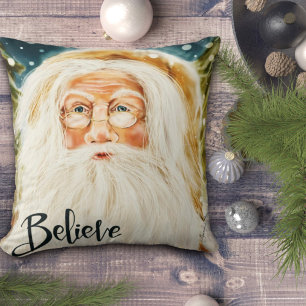 Believe Old World Santa Inspirivity Throw Pillow