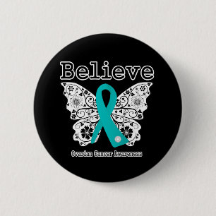 Believe - Ovarian Cancer Butterfly 2 Inch Round Button