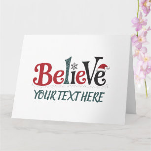 Believe Personalized Christmas Party Family  Card