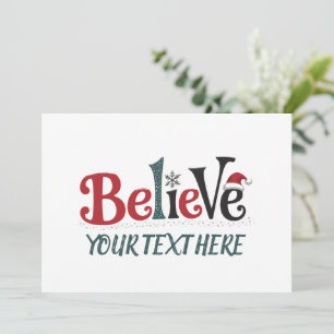 Believe Personalized Christmas Party Family  Holiday Card