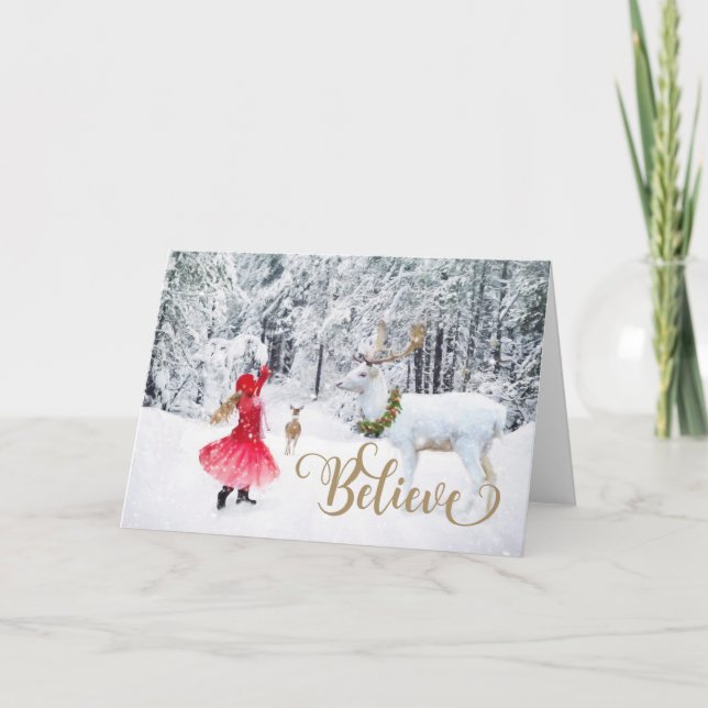 Believe Photo Christmas Card (Front)