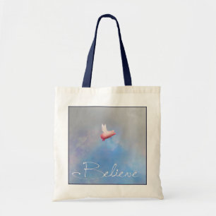 Believe-pigs will fly tote bag