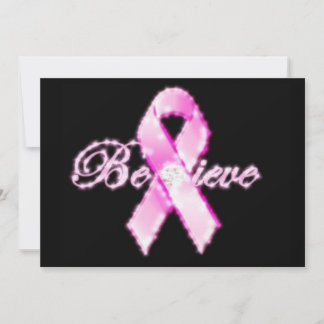 Believe Pink Ribbon Awareness Card