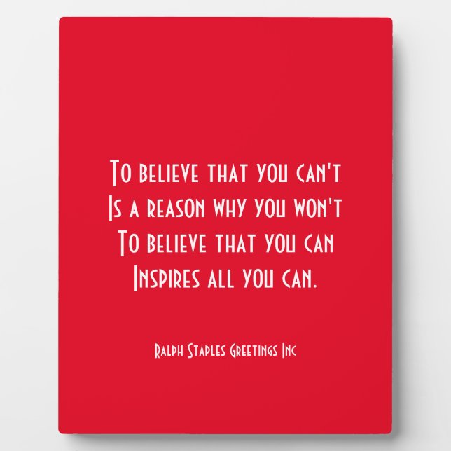 Believe Plaque (Front)