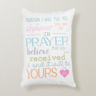 believe prayer mark 11-24 accent pillow