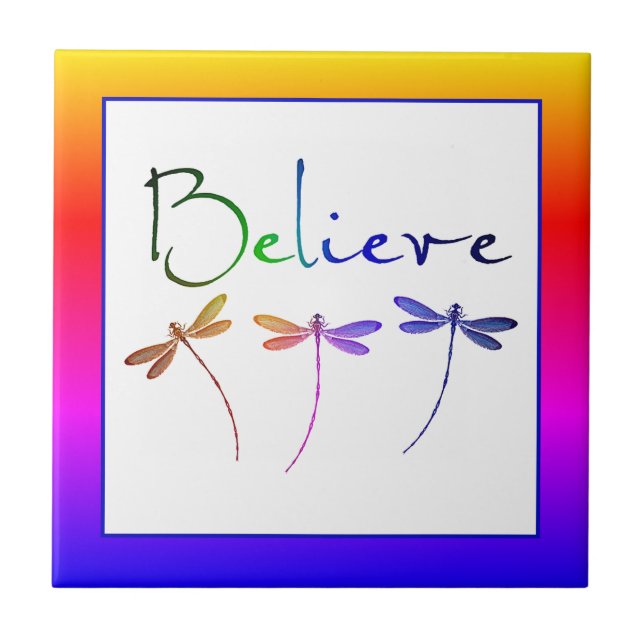 Believe rainbow Tile (Front)