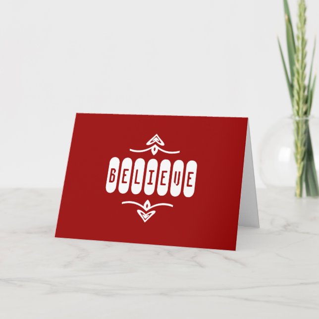 Believe - Red Holiday Card (Front)