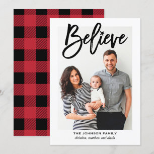 Believe Religious Christmas Holiday Photo Card