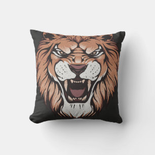 Believe Roaring Lion Motivational Throw Pillow