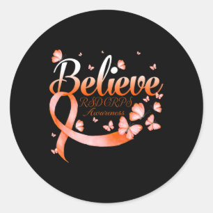 Believe Rsd Crps Awareness Butterfly  Classic Round Sticker