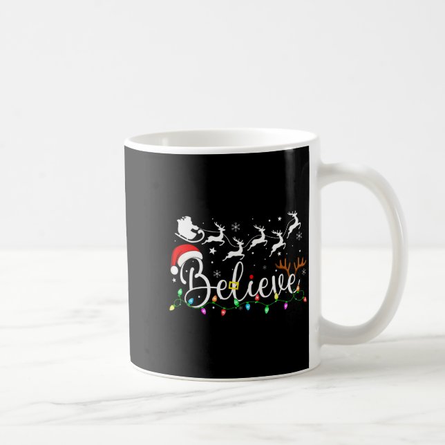 Believe Santa Claus Believe Christmas Matching Paj Coffee Mug (Right)