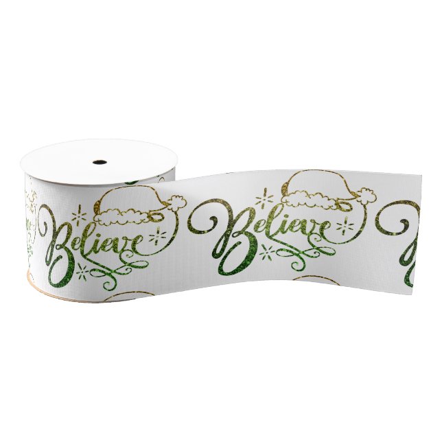 Believe Santa Claus Grosgrain Ribbon (Spool)