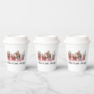 believe  Santa coffee funny party Paper Cups