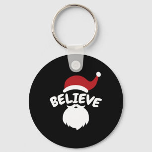 Believe Santa Cute Christmas Keychain