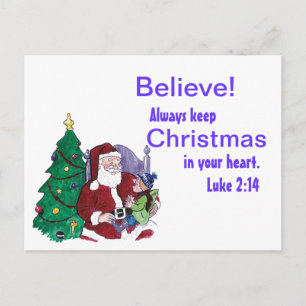 Believe------Santa Holiday Postcard