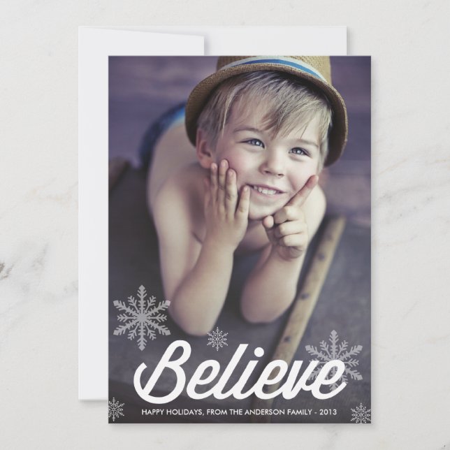 BELIEVE SNOWFLAKES | HOLIDAY PHOTO CARD (Front)
