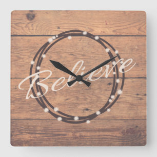 Believe Square Wall Clock