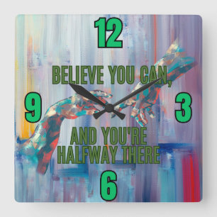 Believe Square Wall Clock