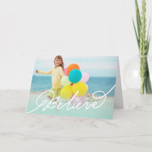 Believe Star Christmas Photo Holiday Greeting Card