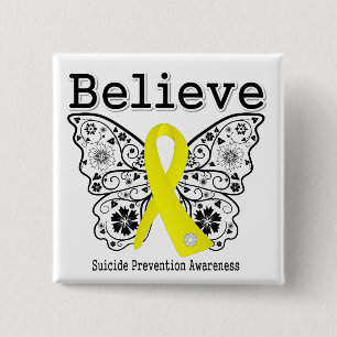 Believe Suicide Prevention Awareness 2 Inch Square Button