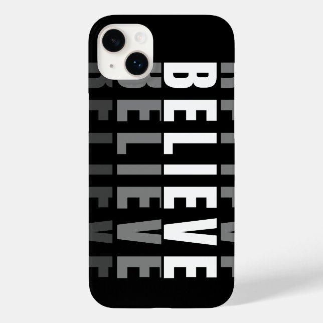 BELIEVE Text Effect Design Case-Mate iPhone Case (Back)