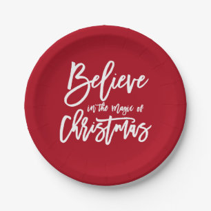 Believe   The Magic of Christmas Holiday Greeting Paper Plate