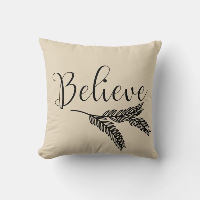Believe Throw Pillow (Front)