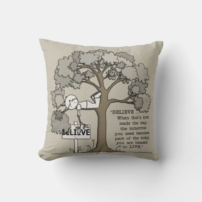 BELIEVE to LIVE Throw Pillow (Front)