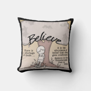 Believe Tree Throw Pillow