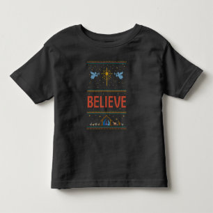 BELIEVE Ugly Christmas Sweater Christian Jesus God