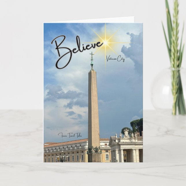 Believe Vatican City Christmas Holiday Fold Card (Front)