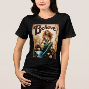 Believe Vintage Mermaid Women's Ocean Magic Tri-Blend Shirt