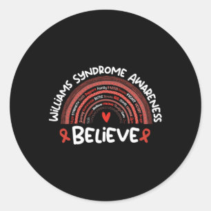 Believe Williams Syndrome Awareness Month Classic Round Sticker