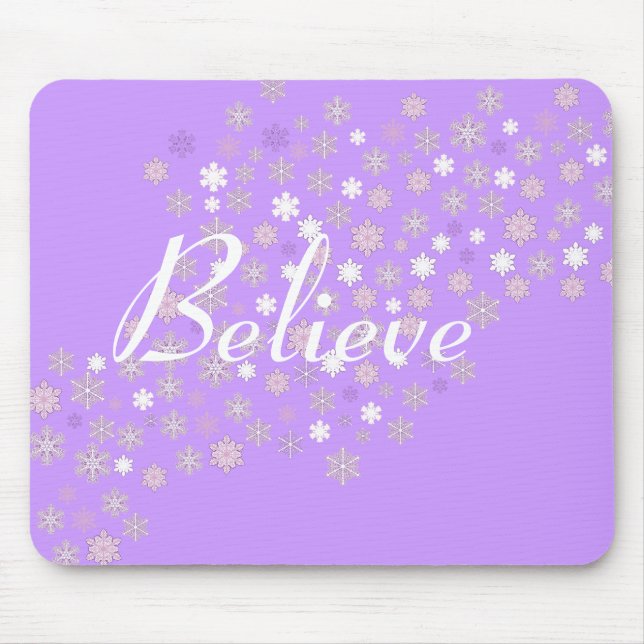 Believe/Winter Snowflakes Mouse Pad (Front)