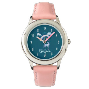 Believe with a Unicorn Under a Rainbow Watch