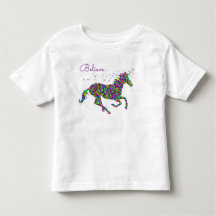Believe with Colourful Unicorn Toddler T-Shirt