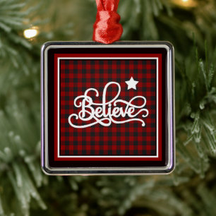 Believe with star metal ornament