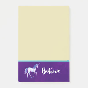 Believe with Unicorn In Pastel Watercolors Post-it Notes