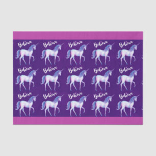 Believe with Unicorn In Pastel Watercolors Tissue Paper