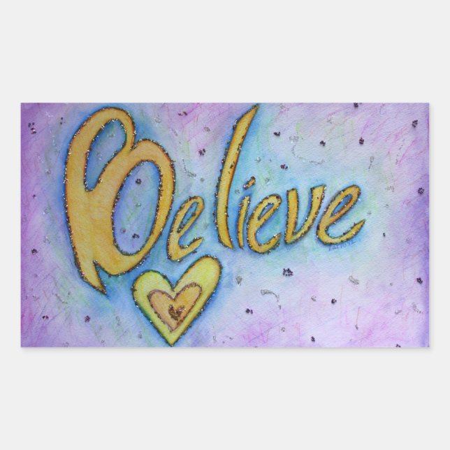 Believe Word Art Inspirational Decal Stickers (Front)