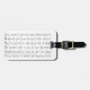 Believe Yeshua. Christian Luggage Tag