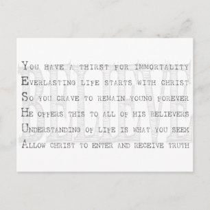 Believe Yeshua. Christian Postcard