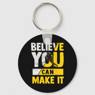 Believe You Can Achieve Your Hockey Goals Motivati Keychain