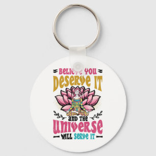 Believe You Deserve It - Positivity Lotus Flower M Keychain