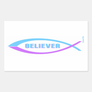 Believer Christian Fish design Sticker