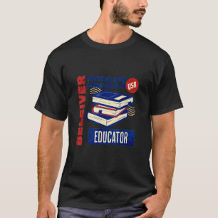 Believer Motivator Innovator Educator Retro Teache T-Shirt