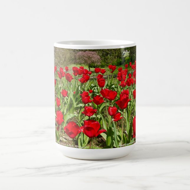 Believing In Yourself. Red Tulips Coffee Mug (Center)