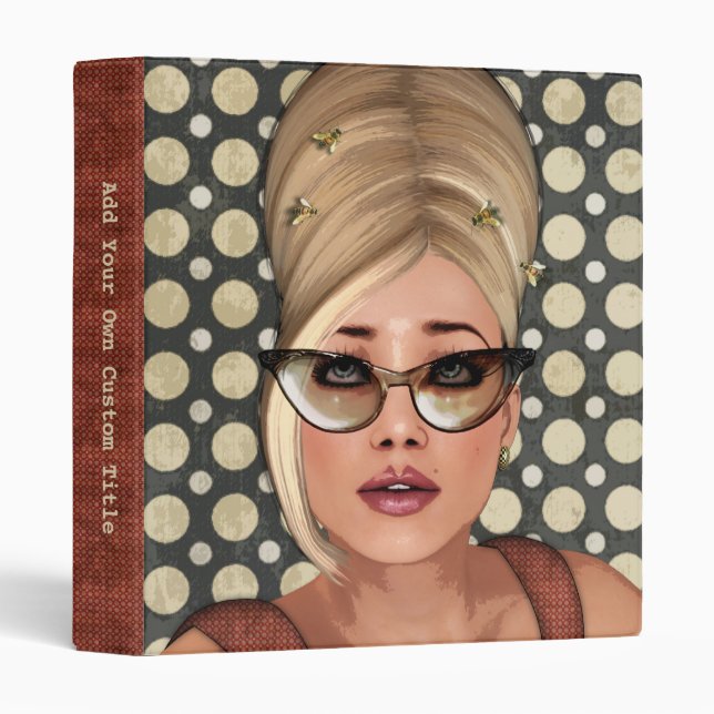 Belinda Beehive Retro Chic Binder (Front/Spine)